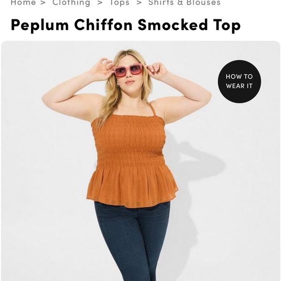 Peplum chiffon smock tank top - Picture 2 of 3